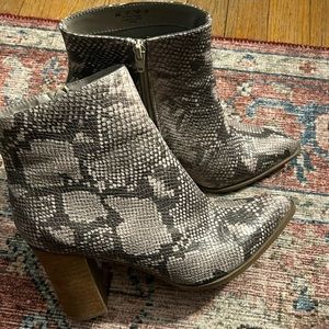 Carlos Santana Lydia Snakeskin Heeled Ankle Booties